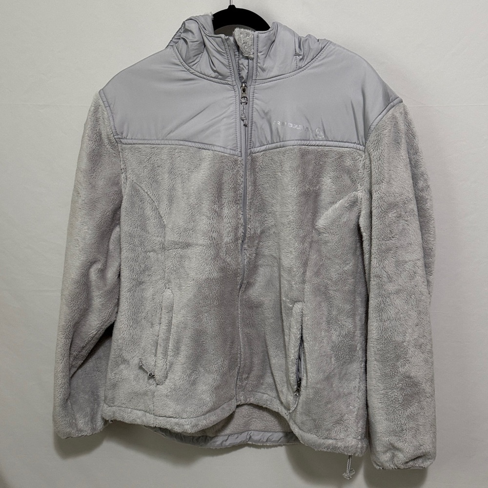 Free Country light Gray hooded Fleece Jacket